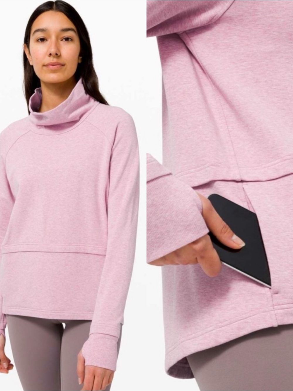 lululemon‎ Find Your Unwind Pullover Heathered Pink Taupe Sz 4